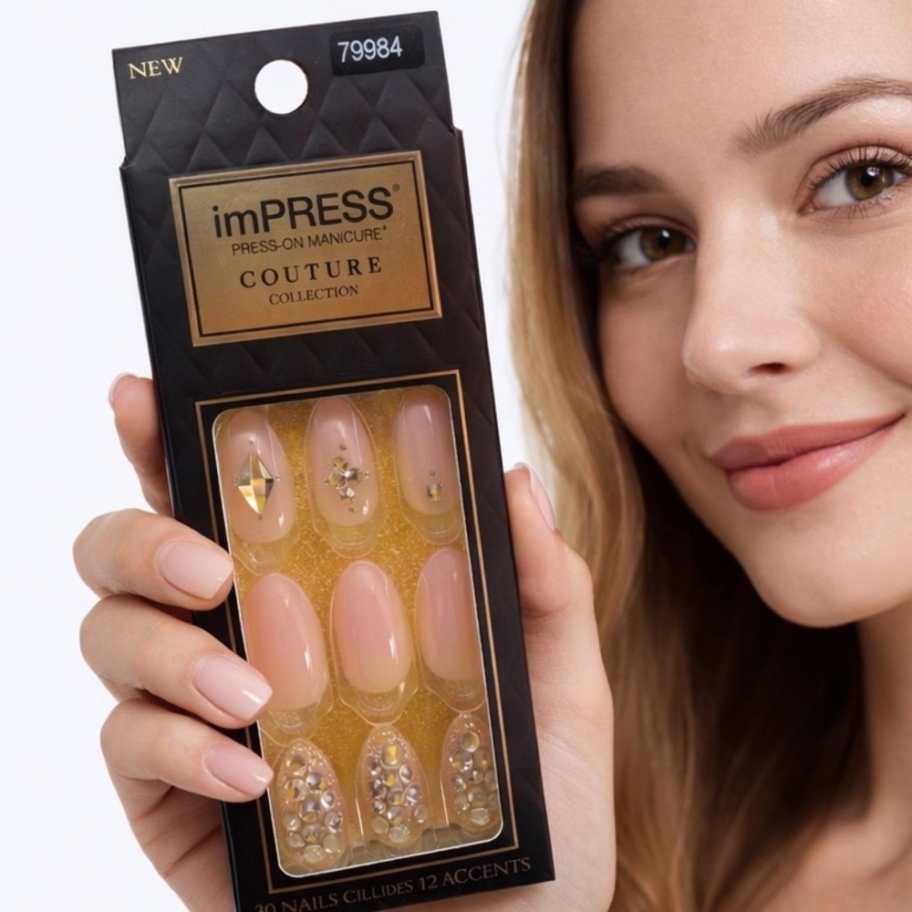 imPRESS‎ Press-On Manicure Couture Collection Supreme Nude Rhinestone 30ct 94-29